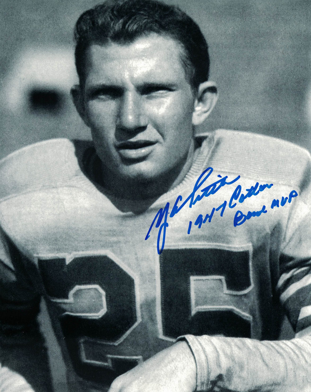 YA Tittle Autographed/Signed LSU Tigers 8×10 Photo Cotton Bowl MVP