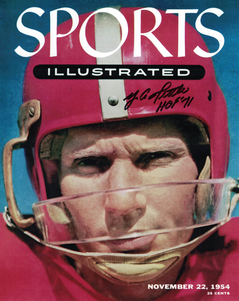 YA Tittle Autographed San Francisco 49ers Sports Illustrated 8x10 Photo 27946