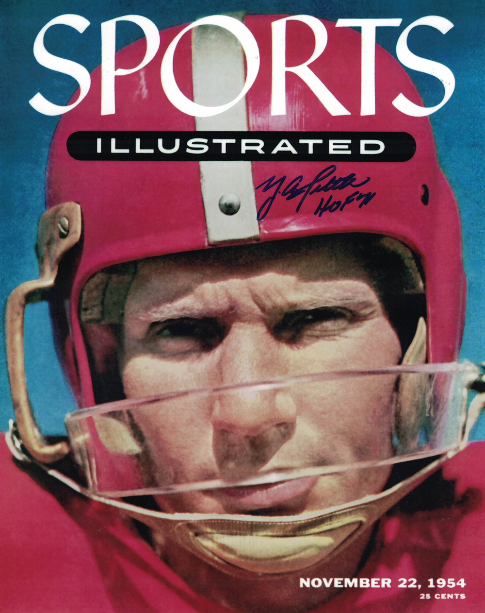YA Tittle Autographed San Francisco 49ers Sports Illustrated 8x10 Photo 27947