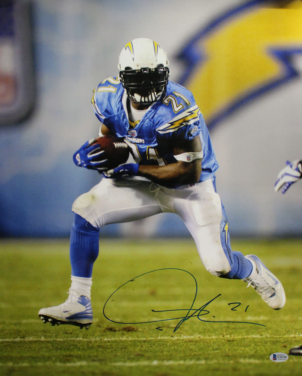 Ladainian Tomlinson Autographed San Diego Chargers 16x20 Photo BAS 29277