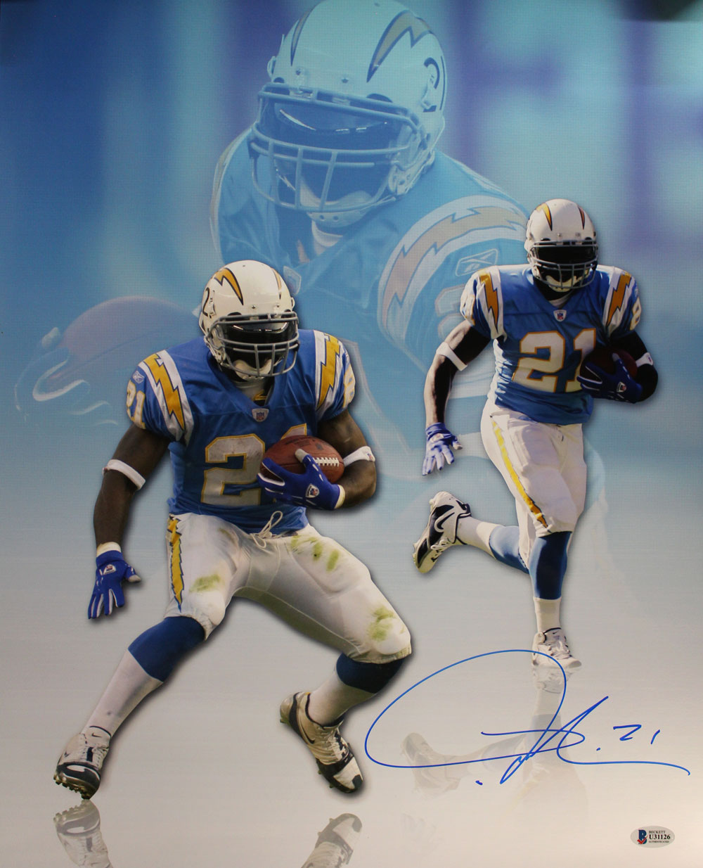 Ladainian Tomlinson Autographed San Diego Chargers 16x20 Photo BAS 29282