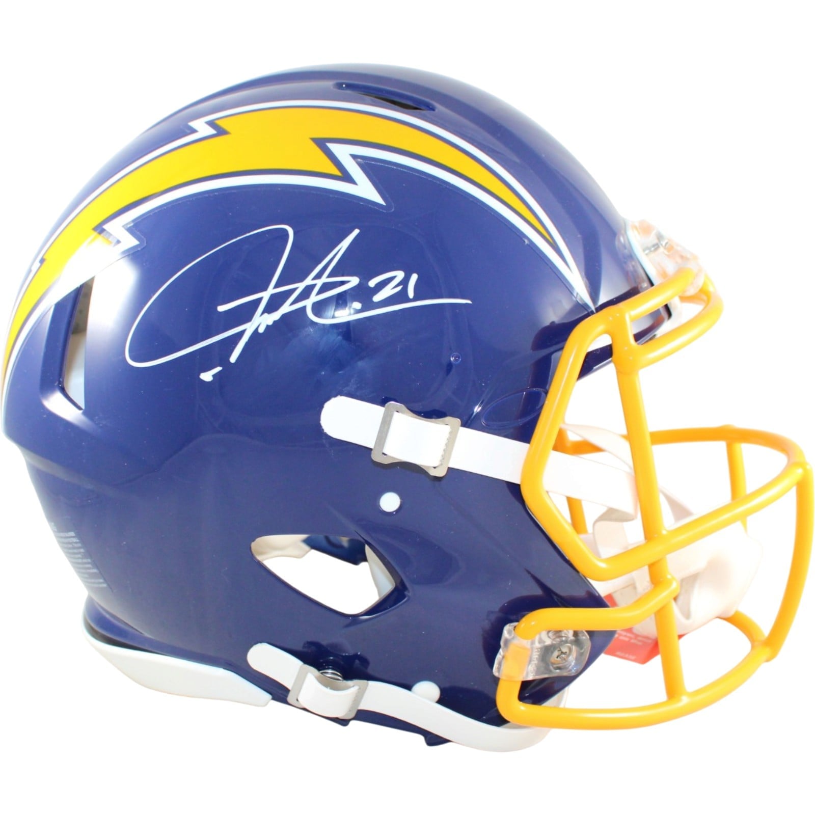 LaDainian Tomlinson Signed San Diego Chargers Helmet Pro 74 TB Beckett WIT 58772