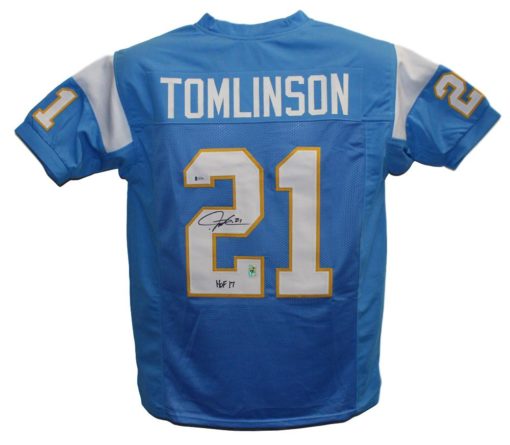 LaDainian Tomlinson Autographed San Diego Chargers Blue XL Jersey HOF BAS 11963