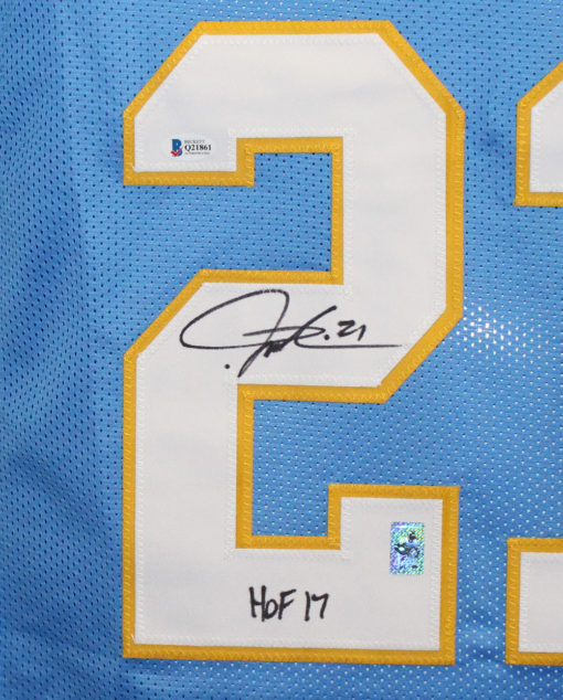 LaDainian Tomlinson Autographed San Diego Chargers Blue XL Jersey HOF BAS 11963