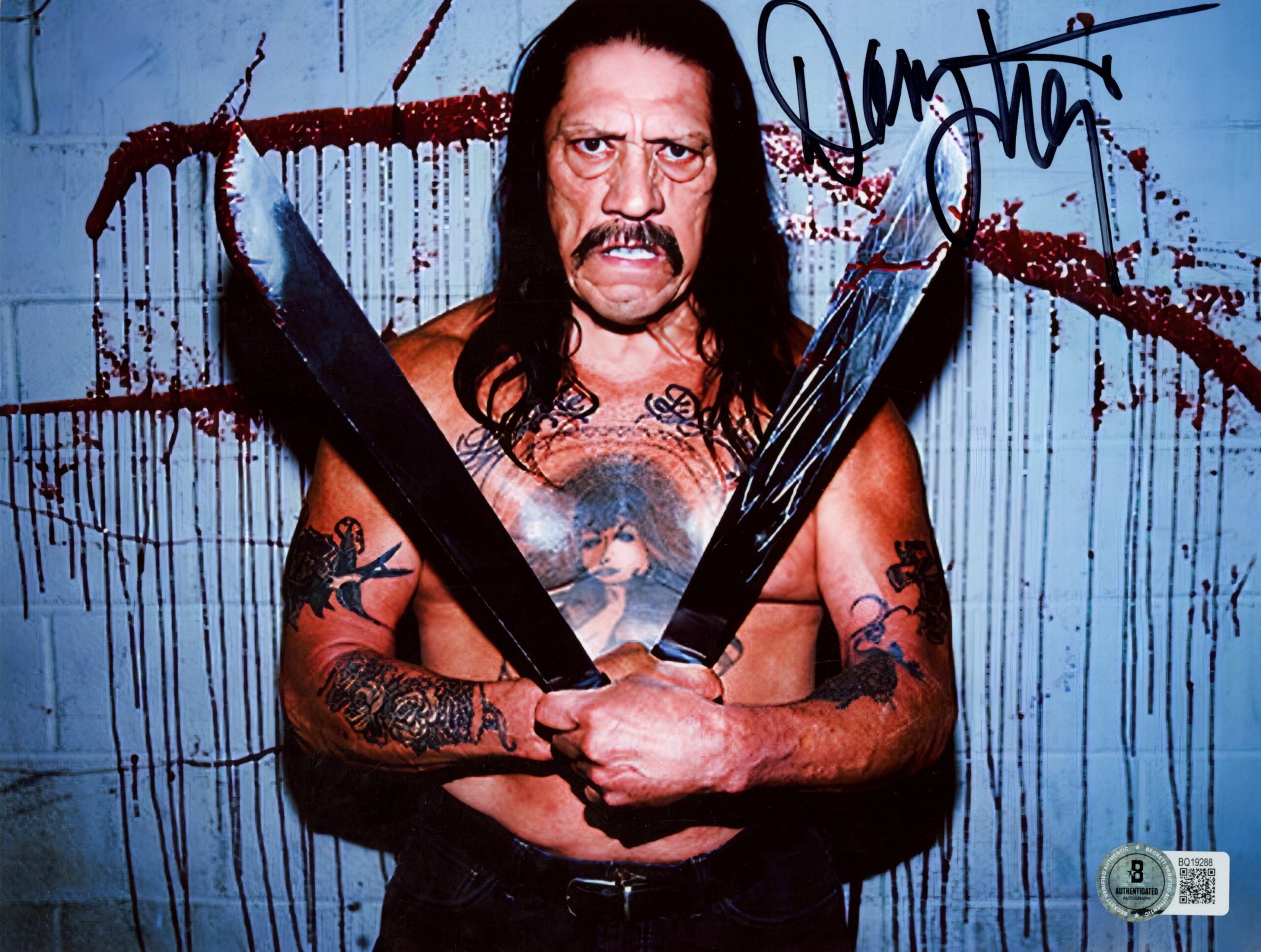 Danny Trejo Autographed/Signed Machete 8x10 Photo Beckett 54430