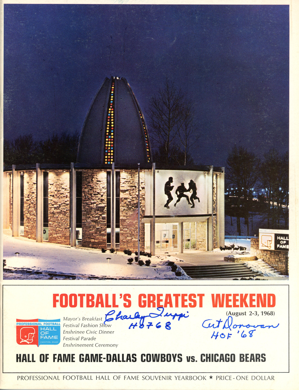 Charley Trippi & Art Donovan Signed 1968 Football's Greatest Magazine BAS