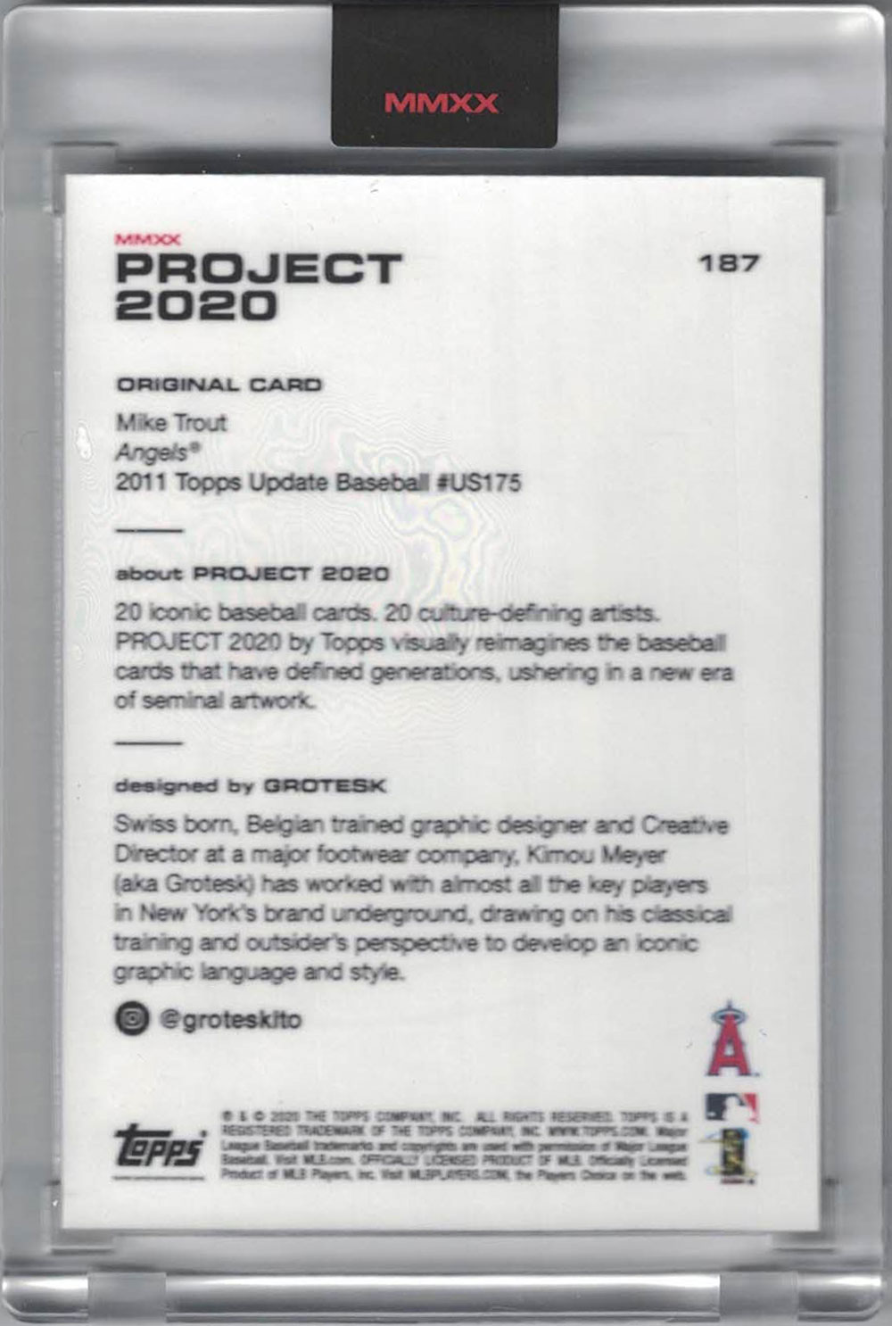 Mike Trout Los Angeles Angels 2020 Topps Project #187 Artist Trading Card 28061