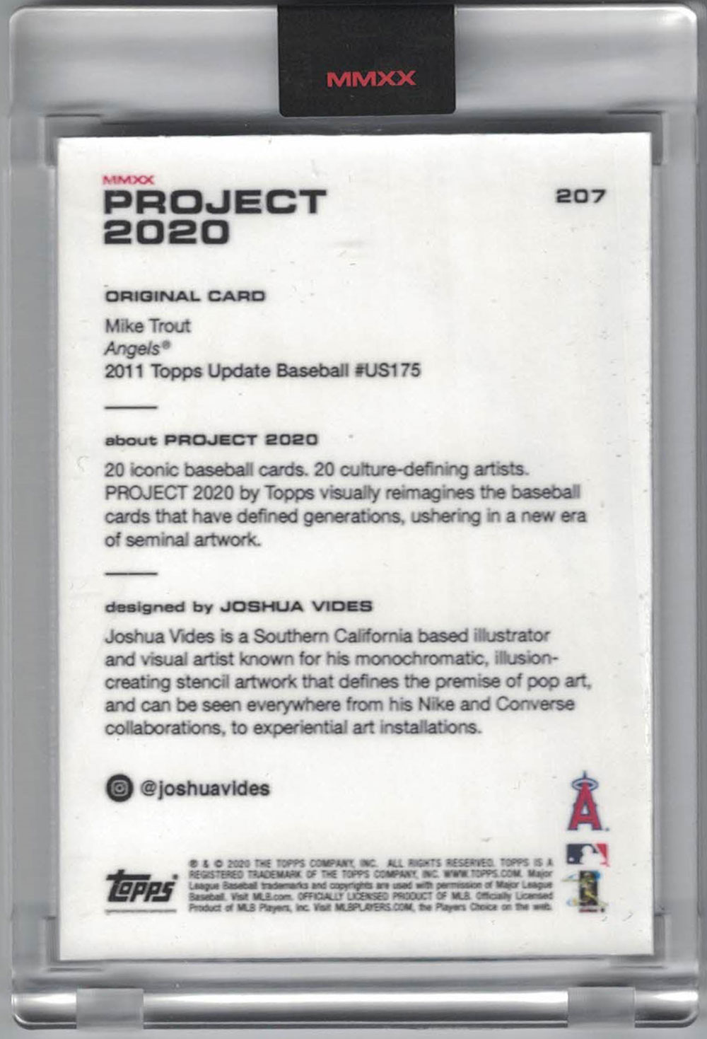 Mike Trout Los Angeles Angels 2020 Topps Project #207 Artist Trading Card 28186