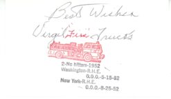 Virgil Trucks Autographed Detroit Tigers Index Card w/Best Wishes Beckett 56526
