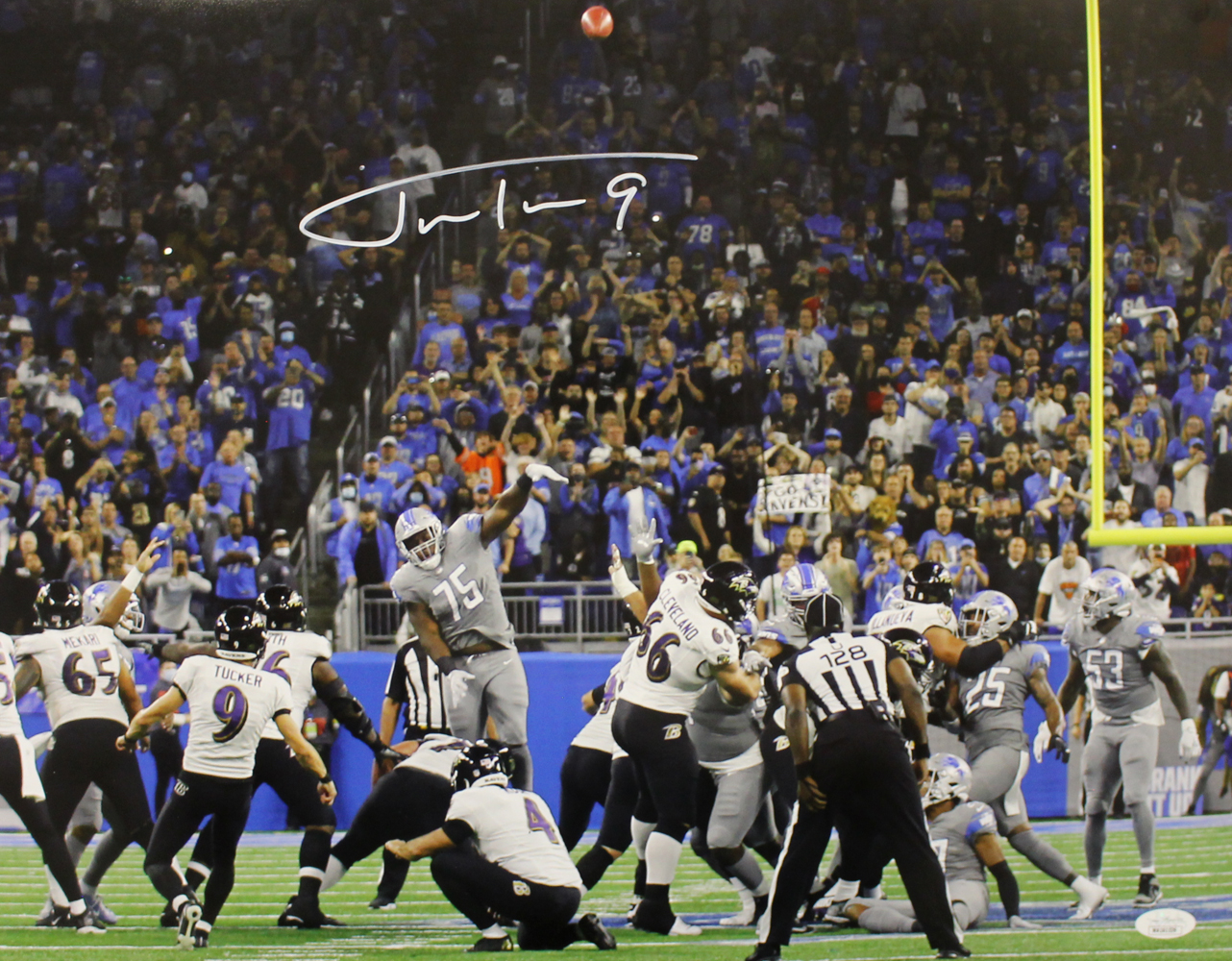 Justin Tucker Autographed/Signed Baltimore Ravens 16x20 Photo JSA