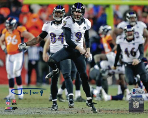 Justin Tucker Autographed/Signed Baltimore Ravens 8x10 Photo BAS PF 24125