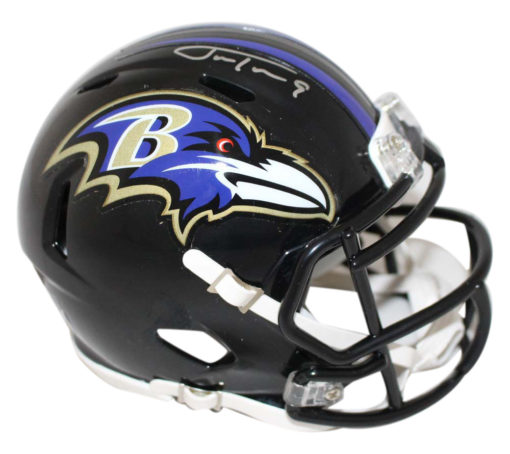 Justin Tucker Autographed/Signed Baltimore Ravens Speed Mini Helmet BAS 24124