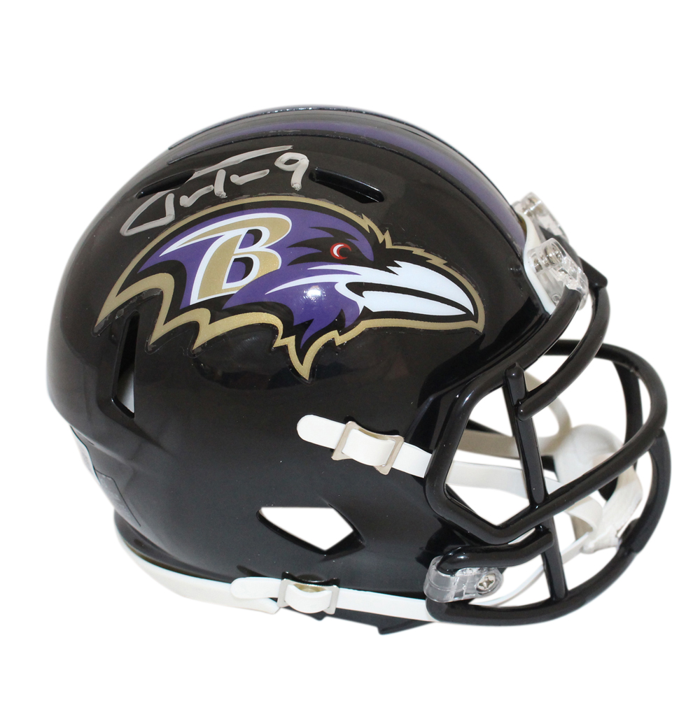 Justin Tucker Autographed Baltimore Ravens Speed Mini Helmet Beckett