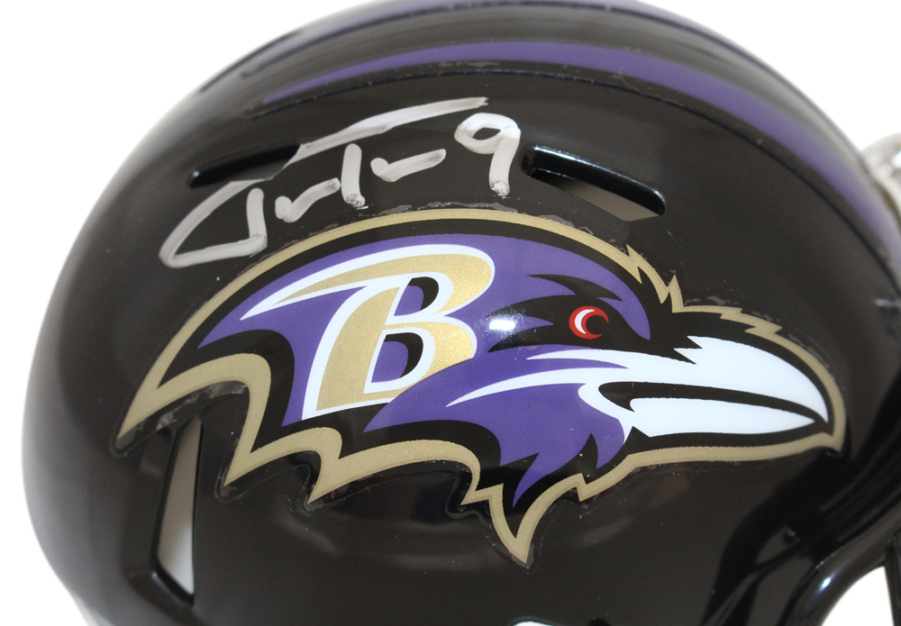 Justin Tucker Autographed Baltimore Ravens Speed Mini Helmet Beckett