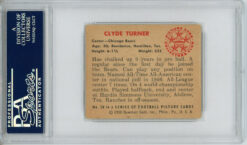 Clyde Bulldog Turner Signed 1950 Bowman #28 Gum Trading Card PSA Slab