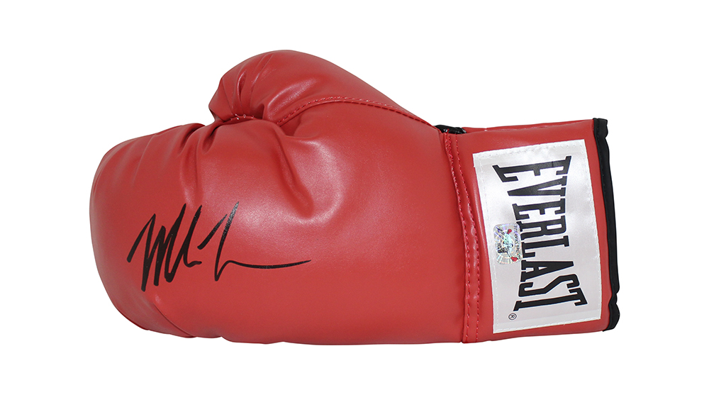 Mike Tyson Autographed/Signed Everlast Red Left Boxing Glove BAS 31076