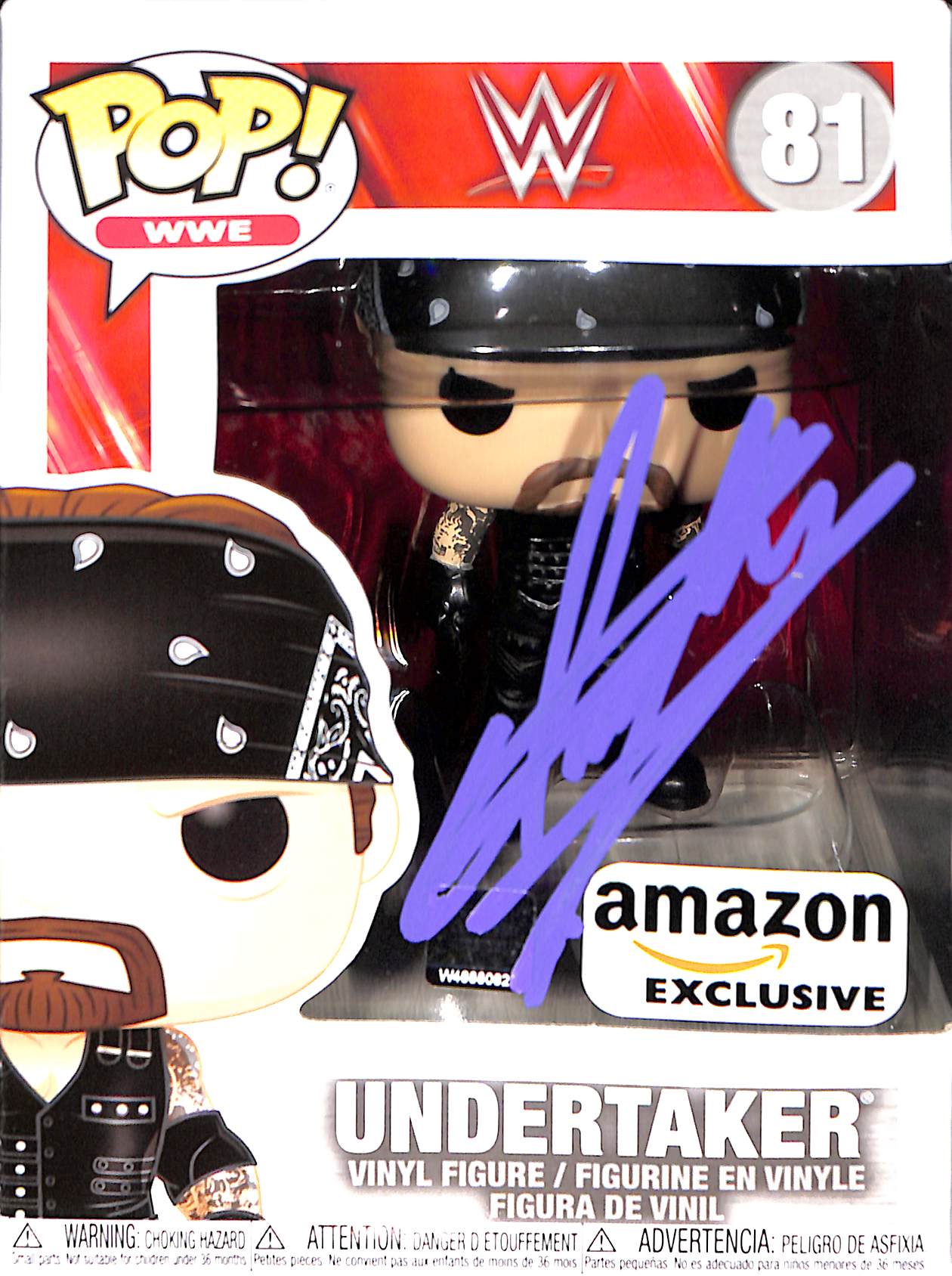 The Undertaker Autographed/Signed WWE Funko Pop! #81 Beckett 