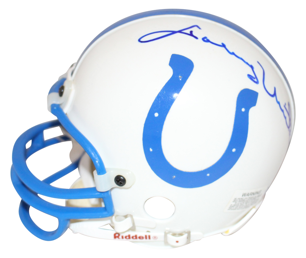Johnny Unitas Autographed/Signed Baltimore Colts Replica Mini Helmet BAS 26920