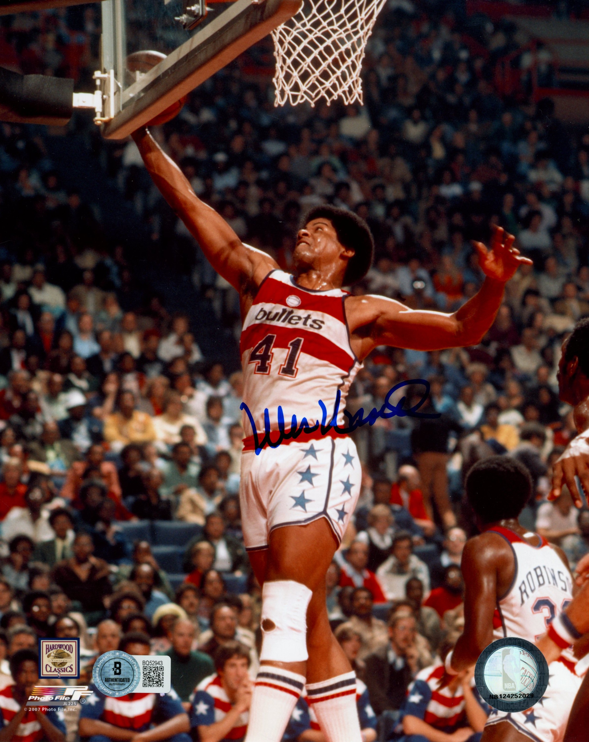 Wes Unseld Autographed/Signed Washington Bullets 8x10 Photo Beckett 57454