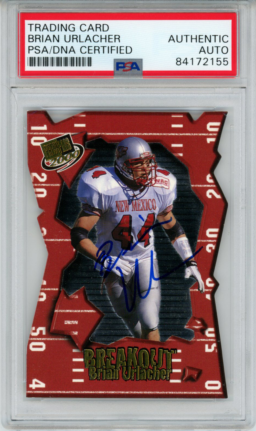 Brian Urlacher Autographed 2000 Press Pass #BO 8 Rookie Card PSA Slab 32878