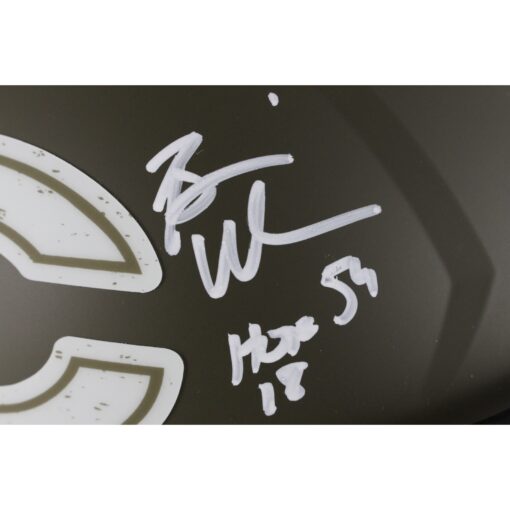 Brian Urlacher Autographed Chicago Bears F/S 22 STS Helmet HOF Beckett 49248