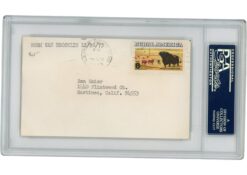 Norm Van Brocklin Autographed Los Angeles Rams Index Card Slabbed PSA 54889