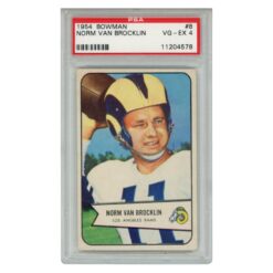 Norm Van Brocklin Los Angeles Rams 54 Bowman #8 PSA 4 Slabbed Trading Card 56581
