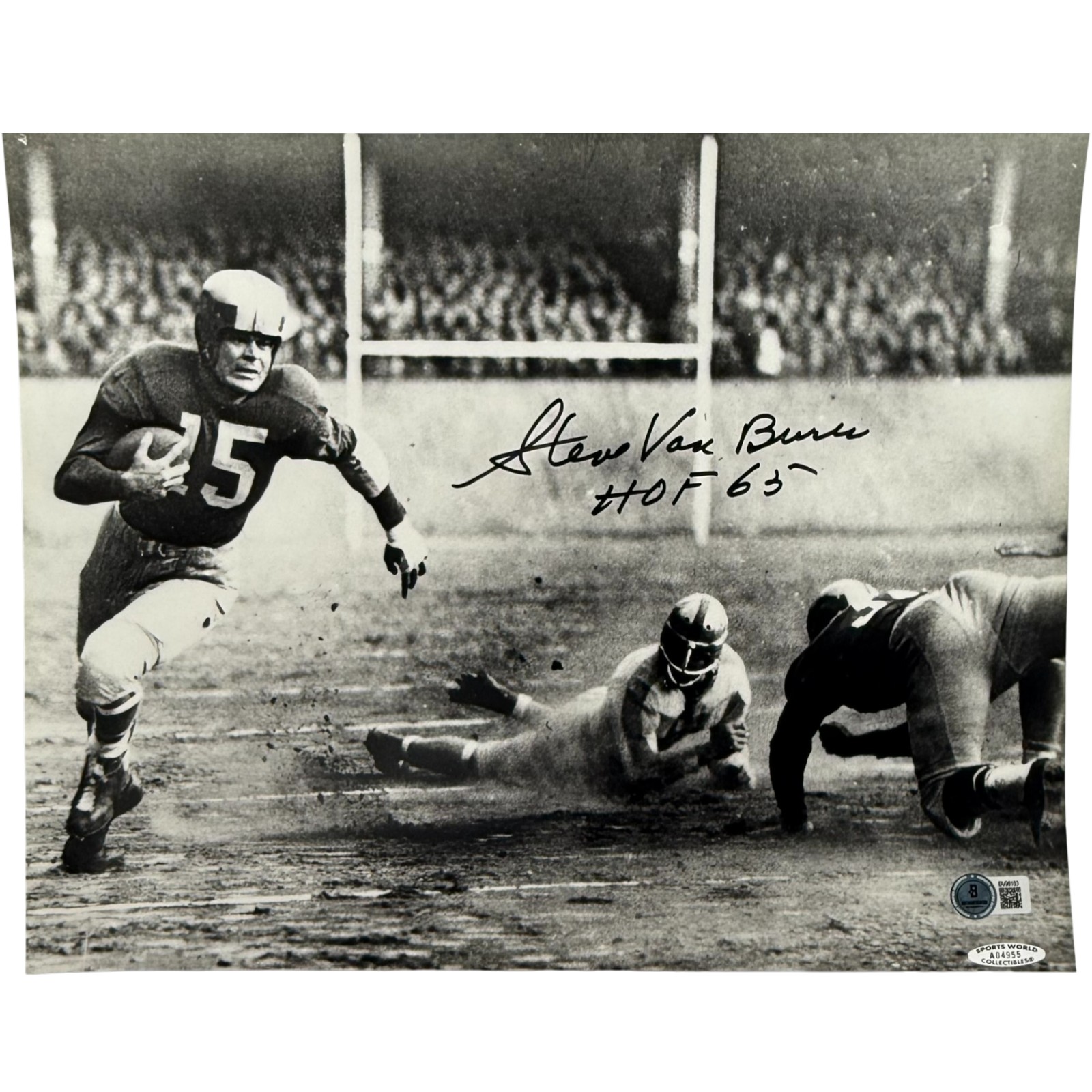 Steve Van Buren Autographed Philadelphia Eagles 11x14 Photo HOF Beckett 55016