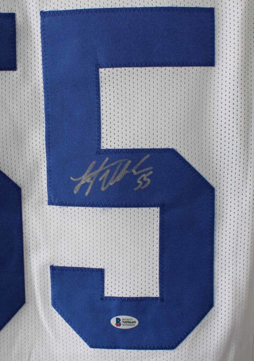Leighton Vander Esch Autographed Dallas Cowboys White XL Jersey BAS 24127