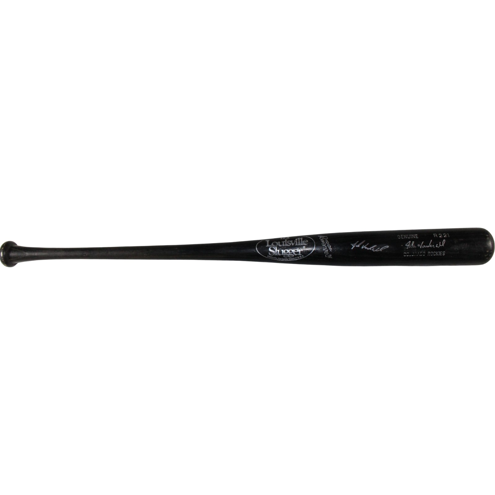John Vander Wal Signed Colorado Rockies Game Used Broken LS Black Bat 53916 2 John Vander Wal Signed Colorado Rockies Game Used Broken LS Black Bat 53916