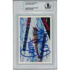 Amy Van Dyken Signed Olympic Swimming 97 Iron Kids Bread Card Slab Beckett 56134