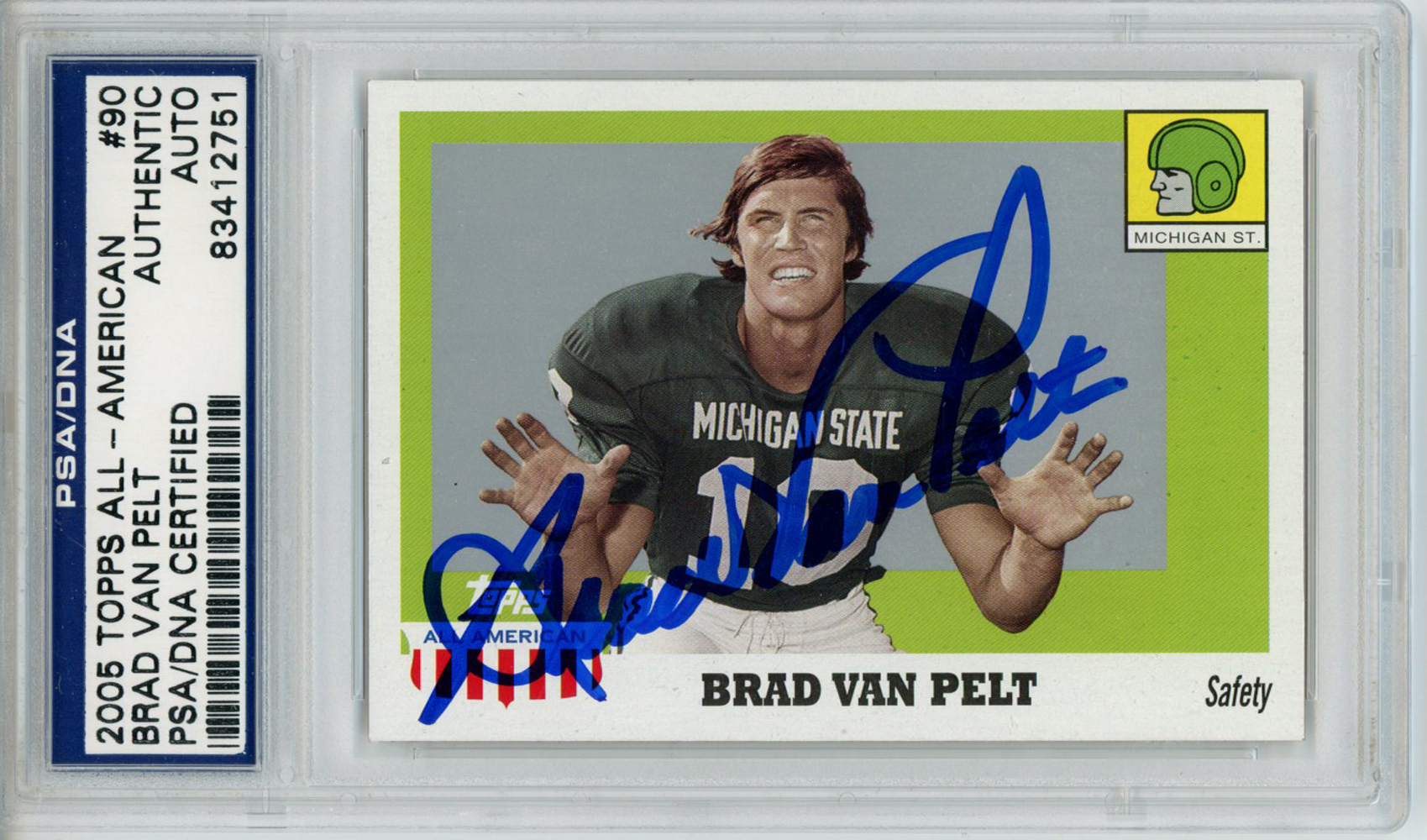 Brad Van Pelt Autographed 2005 Topps All American Trading Card PSA Slab 32622
