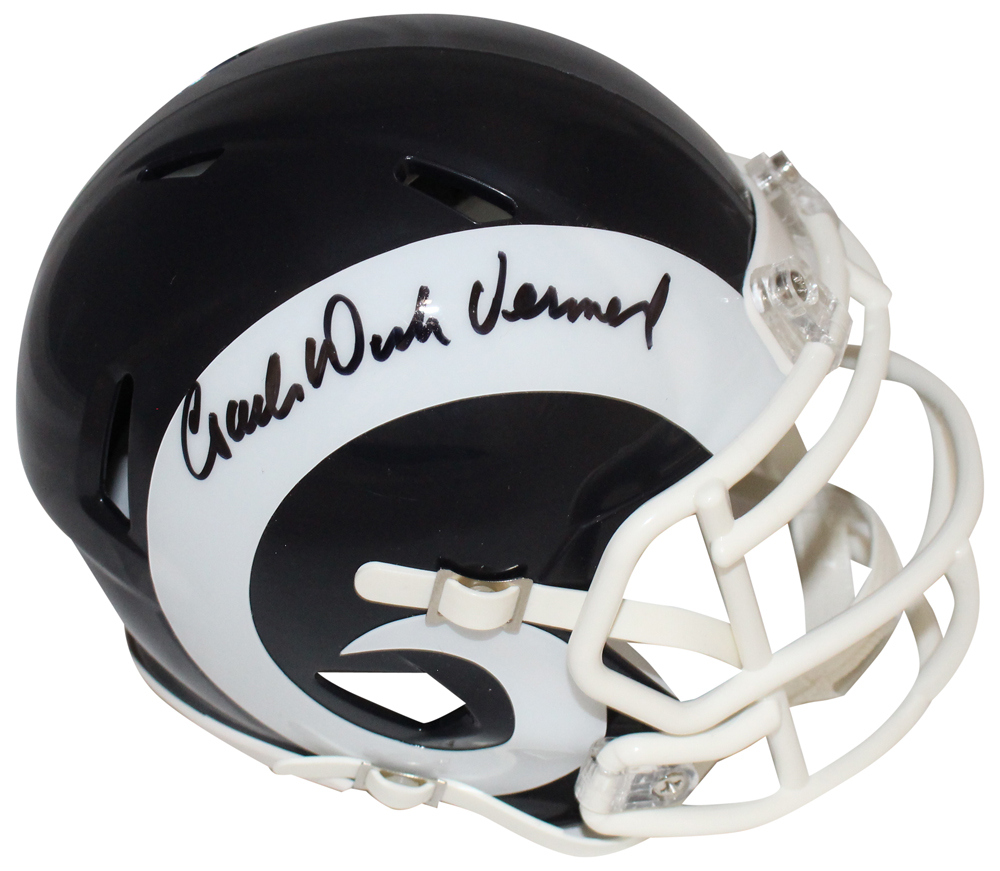 Dick Vermiel Autographed St Louis Rams Spd TB Mini Helmet Beckett