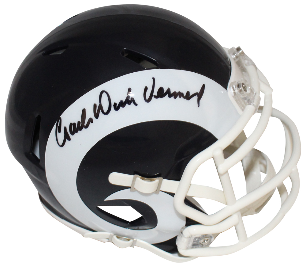Dick Vermiel Autographed St Louis Rams Spd TB Mini Helmet Beckett 