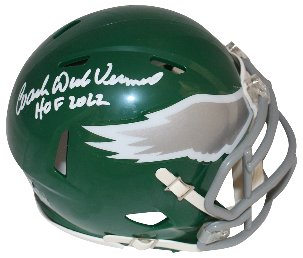 Dick Vermiel Signed Philadelphia Eagles HOF Mini Helmet Beckett 