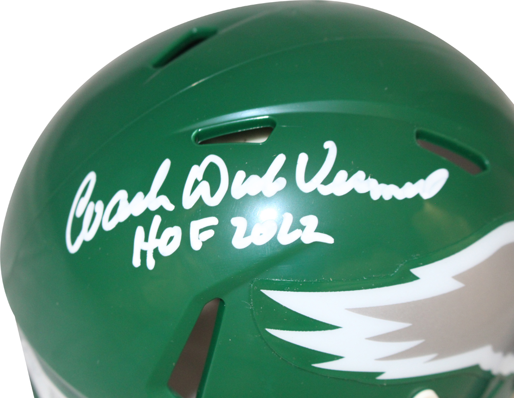 Dick Vermiel Signed Philadelphia Eagles HOF Mini Helmet Beckett