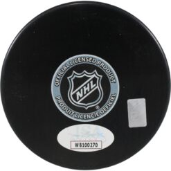 Mike Vernon Autographed/Signed Calgary Flames Logo Puck HOF JSA 53958