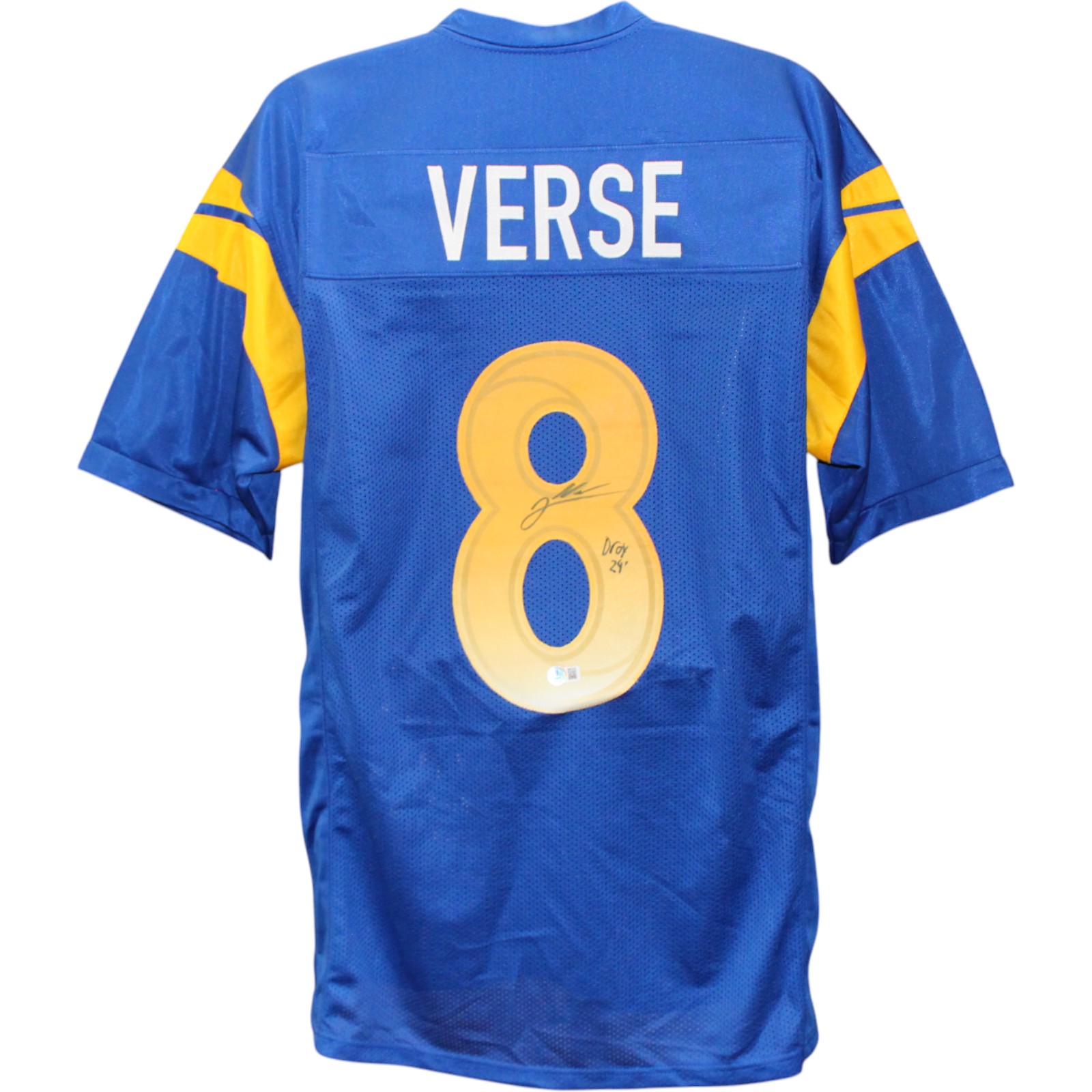 Jared Verse Autographed/Signed Pro Style Blue XL Jersey DROY Beckett W 51841