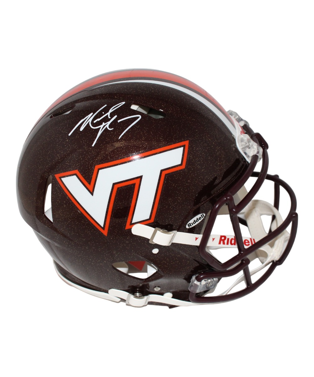 Michael Vick Autographed Virginia Tech Hokies Authentic Helmet Beckett