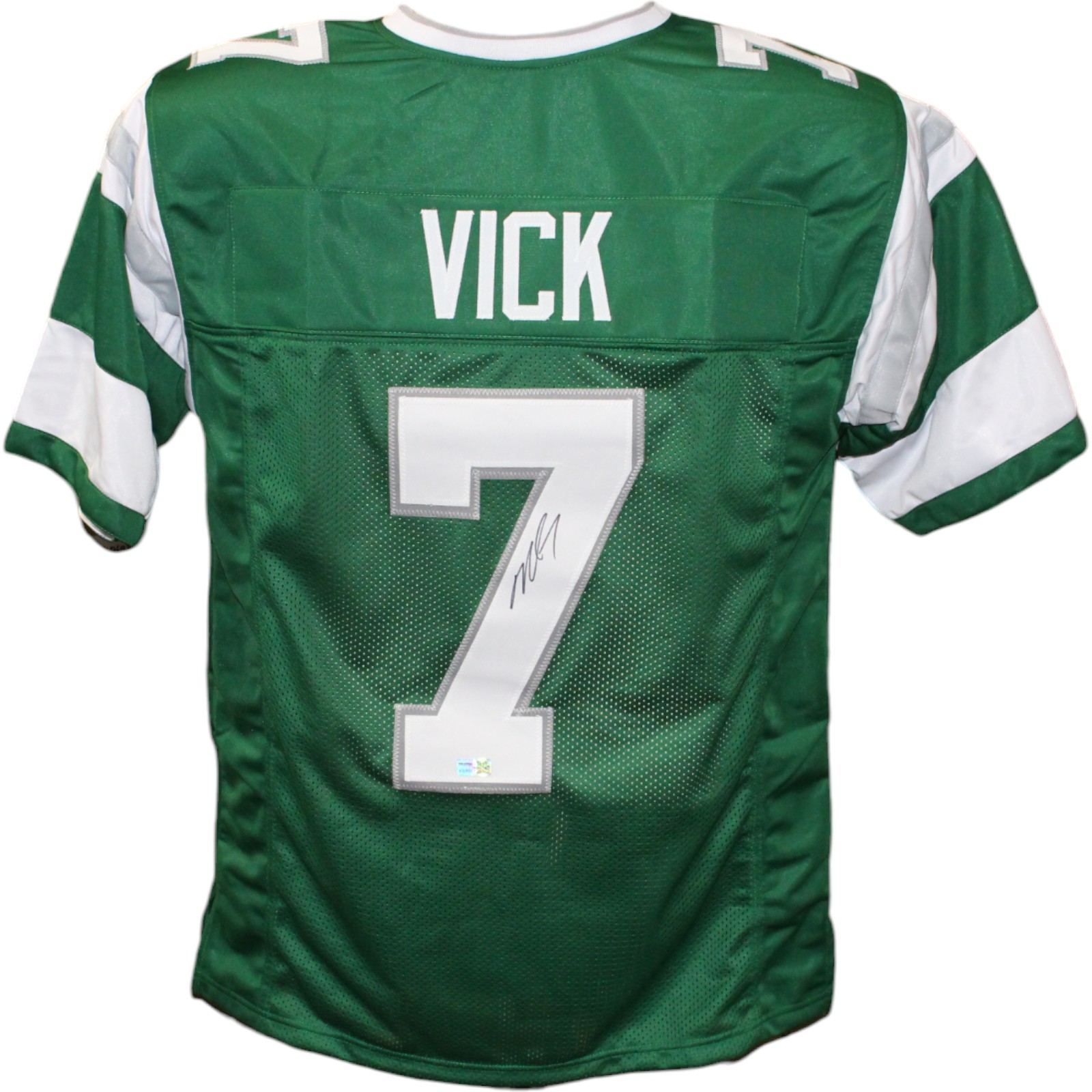 Michael Vick Autographed/Signed Pro Style Green Jersey TRI