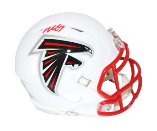 Michael Vick Autographed Atlanta Falcons Flat White Mini Helmet PSA 26847