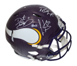 Moss, Carter, Culpepper Vikings Combo Pro '83-'01 TB Helmet BAS