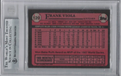 Frank Viola Autographed Minnesota Twins 1989 Topps #120 Trading Card BAS 27031