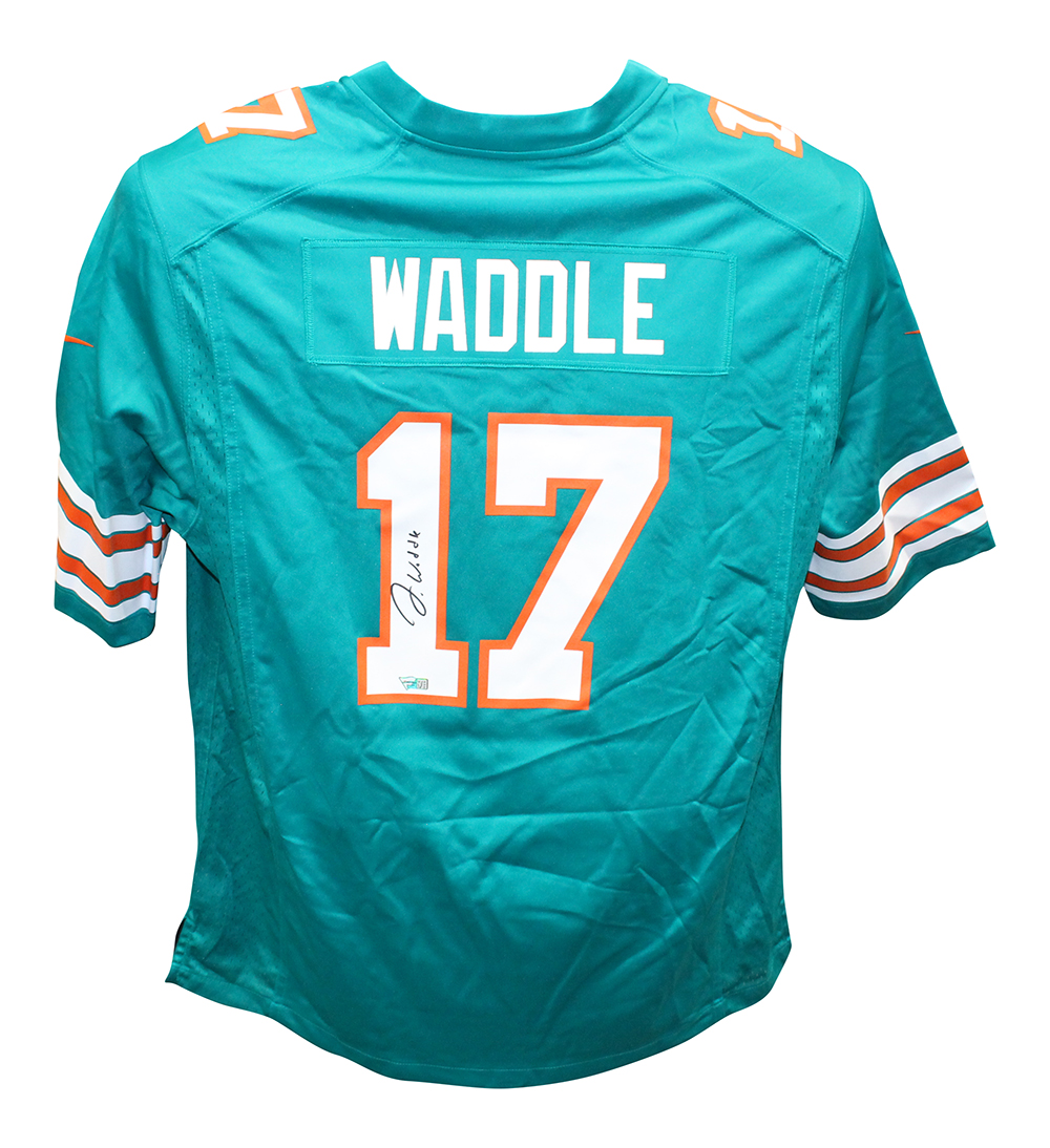 Jaylen Waddle Autographed Miami Dolphins XL Green Jersey Fanatics