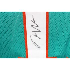 Jaylen Waddle Autographed/Signed Pro Style sz XL Teal Jersey Beckett 43443