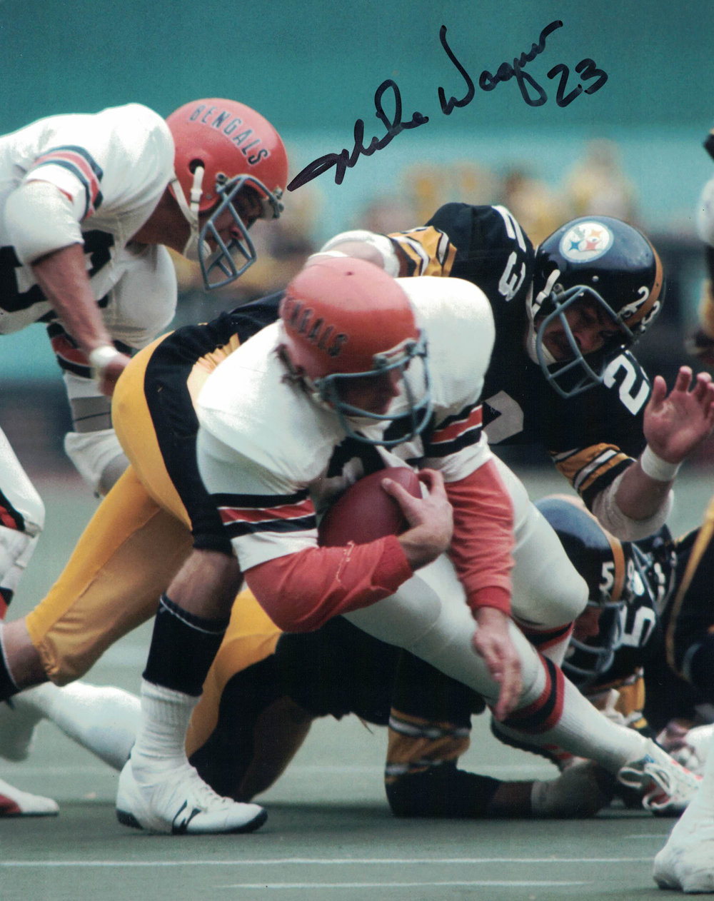 Mike Wagner Autographed/Signed Pittsburgh Steelers 8x10 Photo 30242