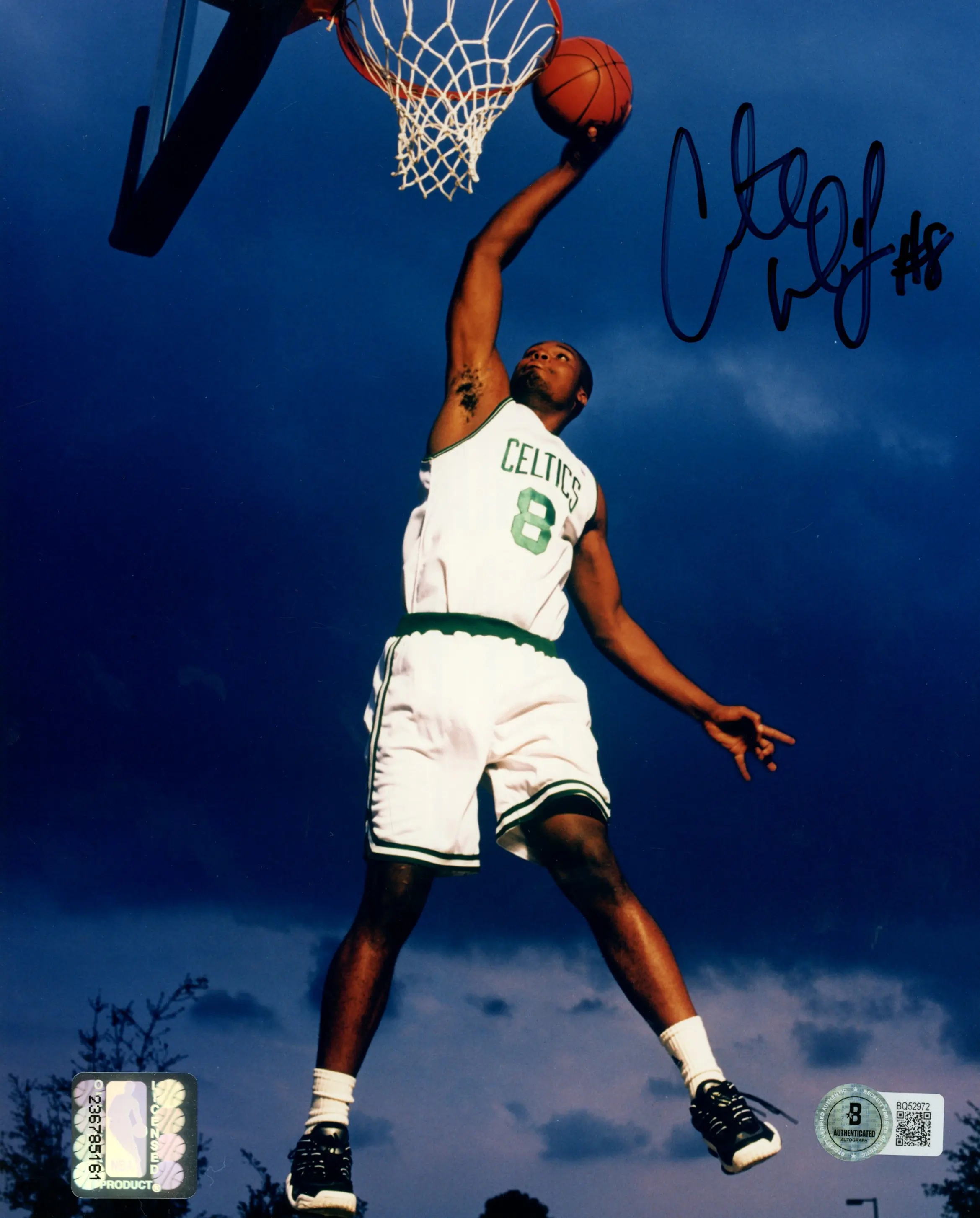 Antoine Walker Autographed/Signed Boston Celtics 8x10 Photo Beckett 57430