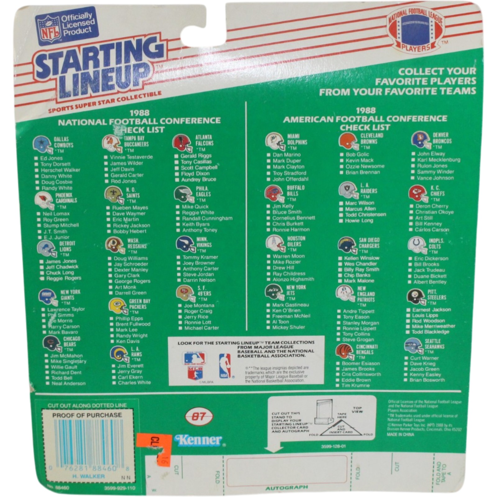 Herschel Walker Dallas Cowboys 1988 Kenner Starting Lineup Figure 55341
