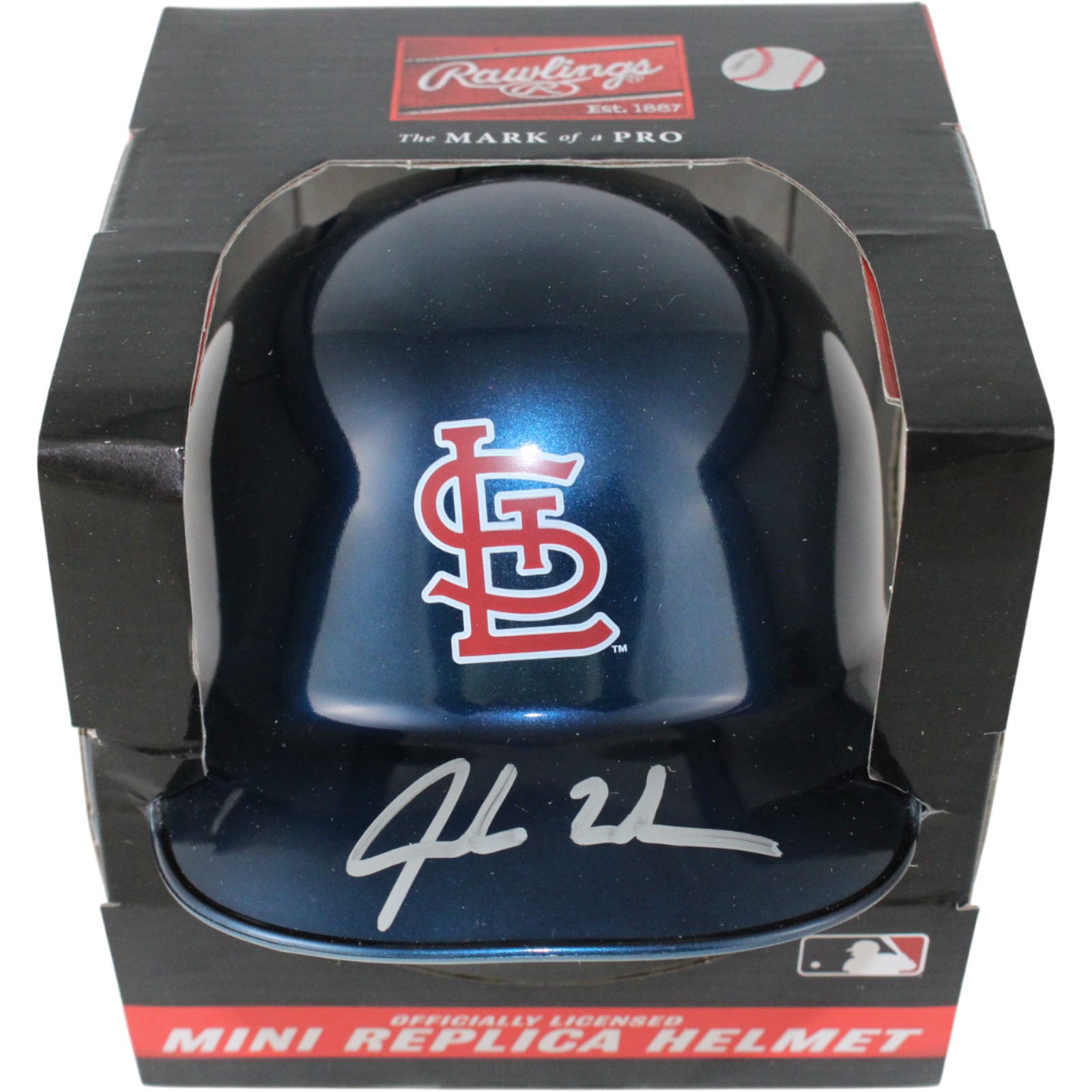 Jordan Walker Autographed St Louis Cardinals Chrome Mini Helmet Fanatics 53700