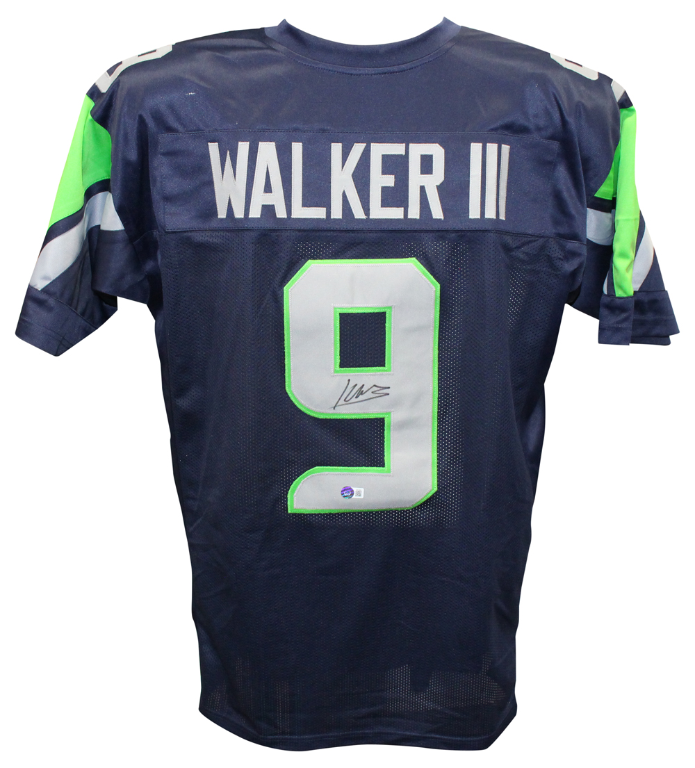 Kenneth Walker Autographed/Signed Pro Style Blue Jersey Beckett